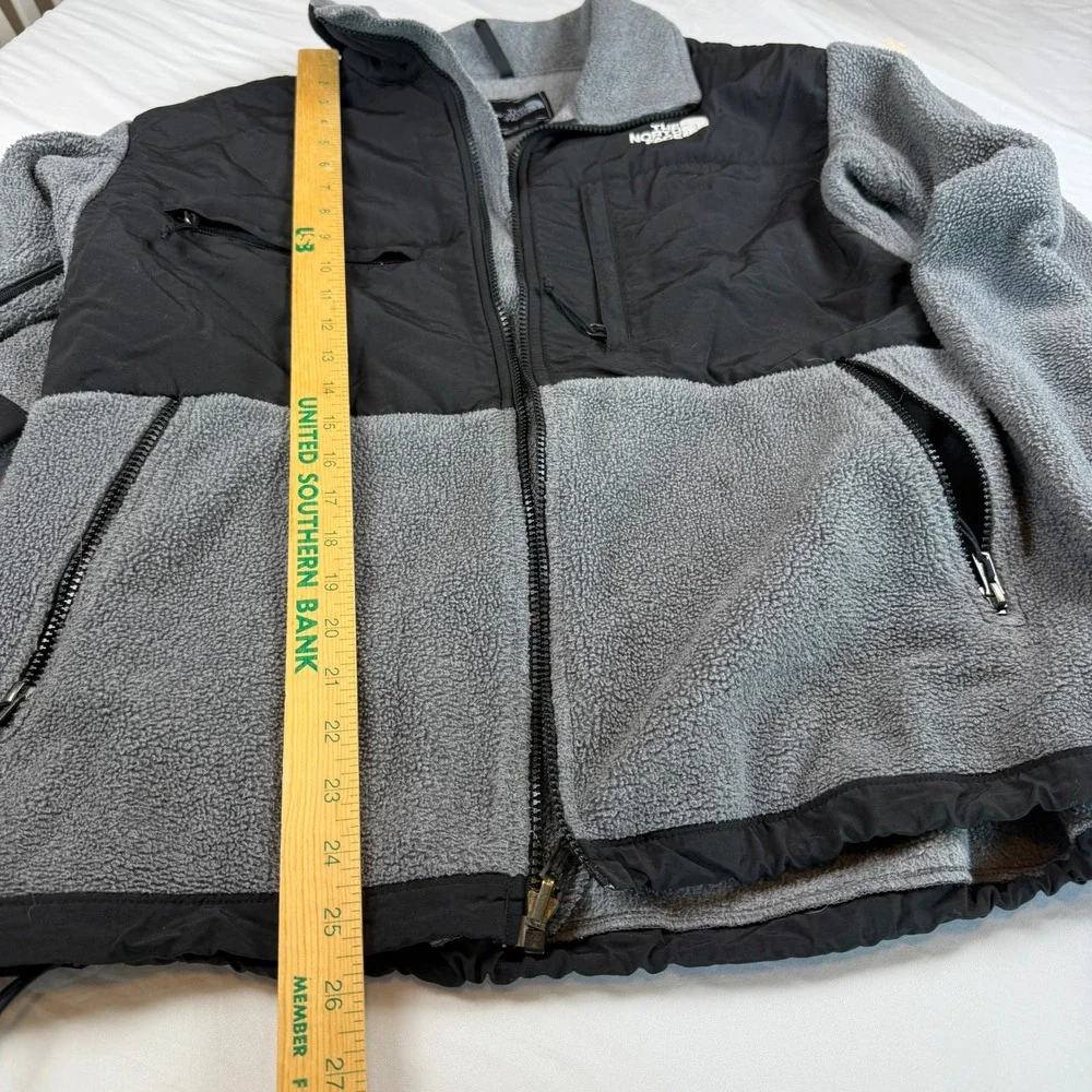 The North Face Denali Polartec Fleece Jacket Mens Medium Grey Black Full Zip